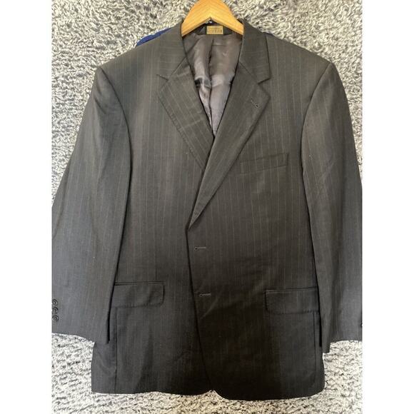 Jos A Bank Signature Gold 44 X-Long gray pinstripe 100% wool business suit - Picture 1 of 14